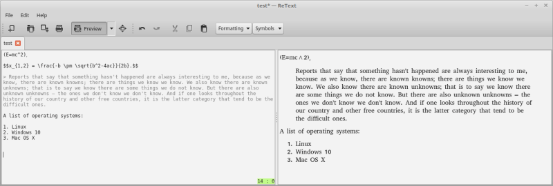 ReText - Linux Markdown editor