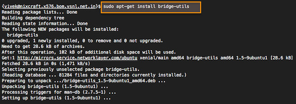 图 02: Ubuntu 安装 bridge-utils 包